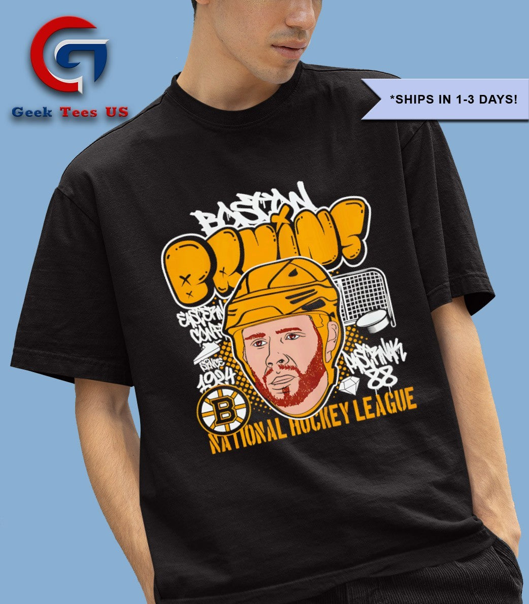 David Pastrnak big head Boston Bruins NHL cartoon shirt