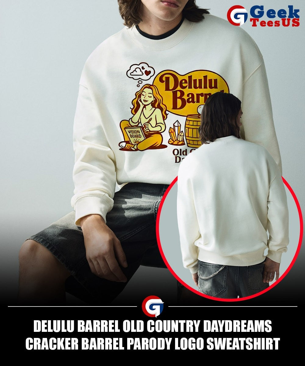 Delulu Barrel Old Country Daydreams Cracker Barrel parody logo shirt