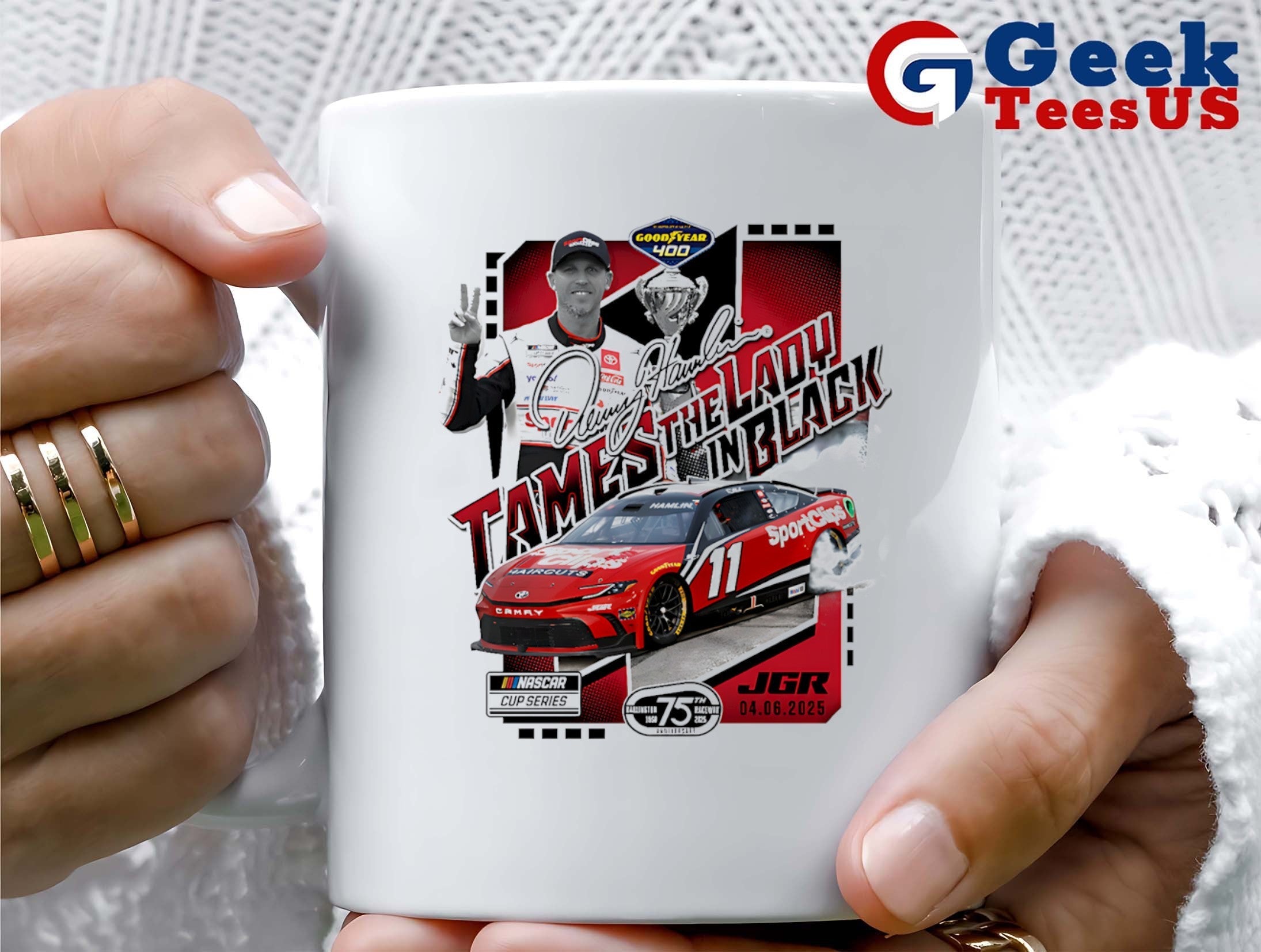 Denny Hamlin Tames the Lady in Black 2025 Goodyear 400 Race Winner graphic shirt