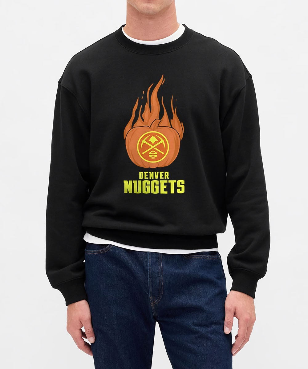Denver Nuggets flaming pumpkin Halloween 2025 shirt