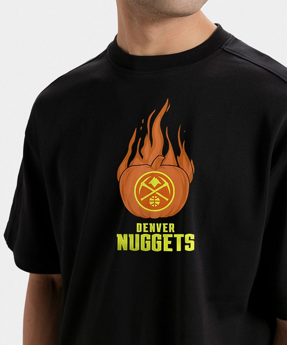 Denver Nuggets flaming pumpkin Halloween 2025 shirt