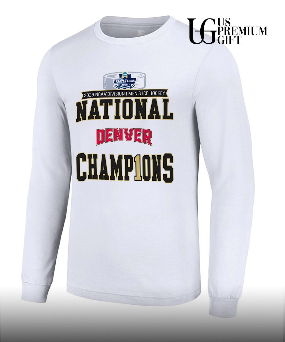 Denver Pioneers 2026 NCAA Frozen Four Men’s Ice Hockey National Champions locker room T-shirt