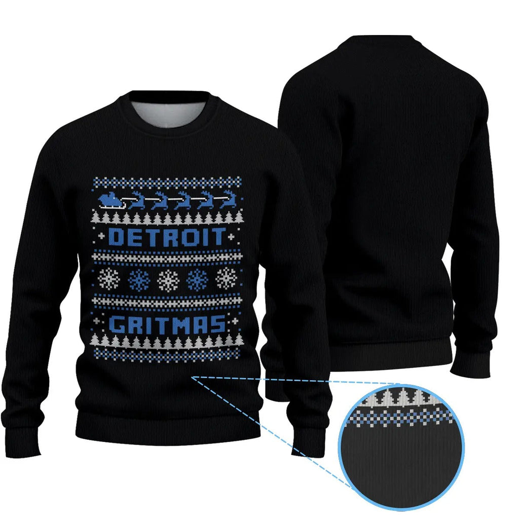 Detroit Lions Gritmas Ugly Christmas Sweater
