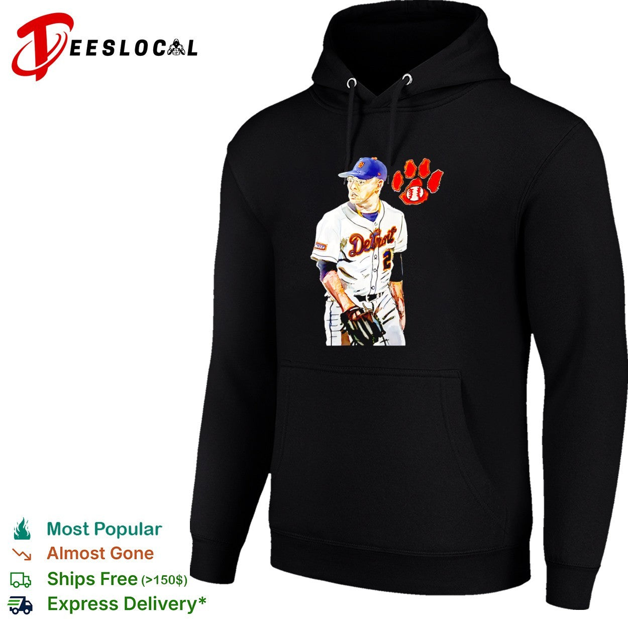 Detroit Tigers Number 2 Baseball Player shirt
