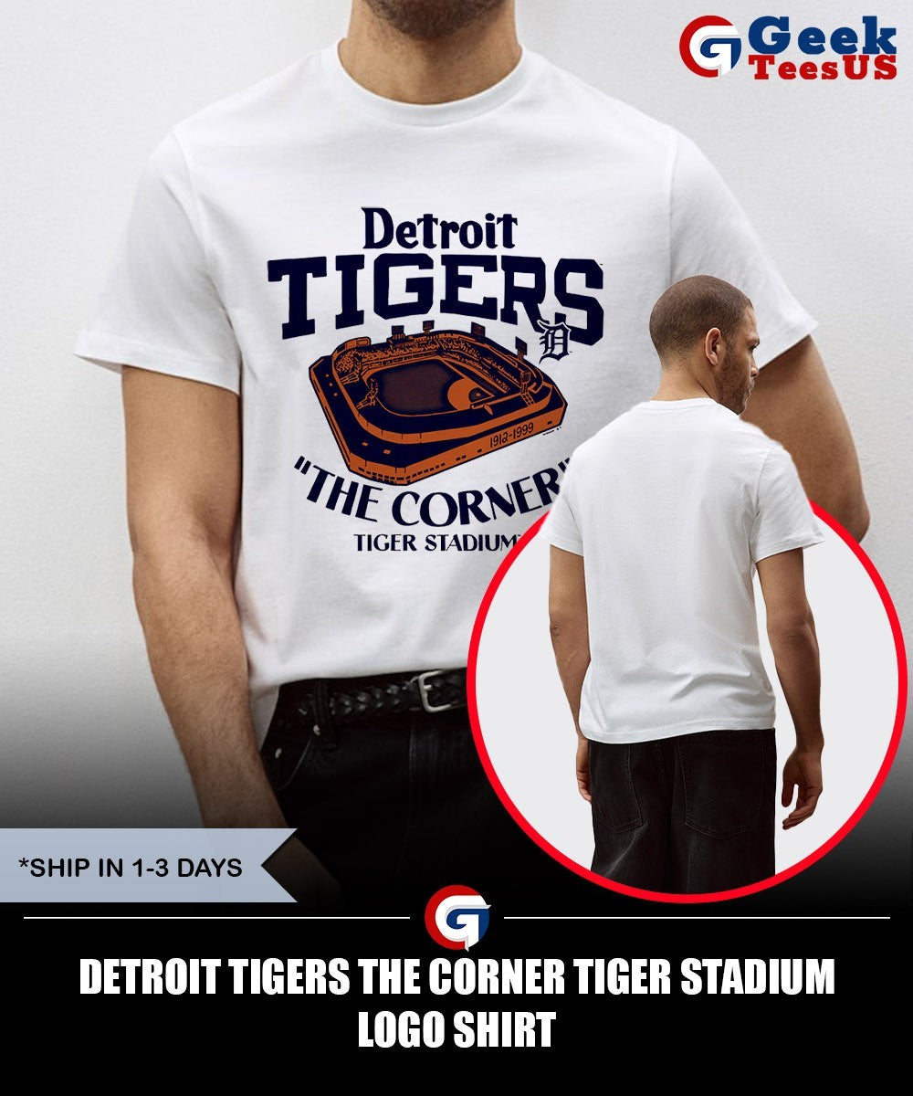 Detroit Tigers the corner Tiger Stadium logo shirt