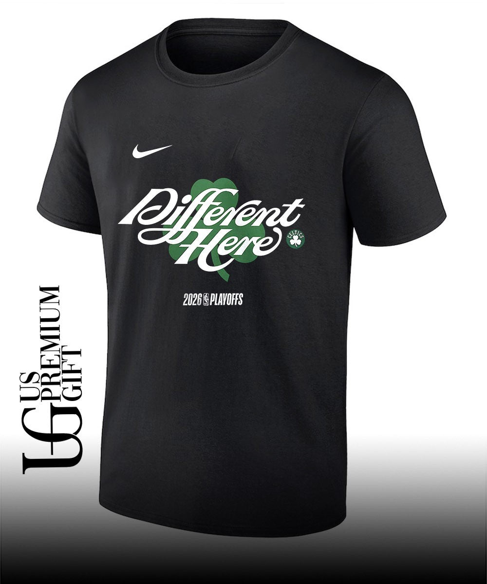 Different Here Boston Celtics Basketball 2026 NBA Playoffs Mantra shirt