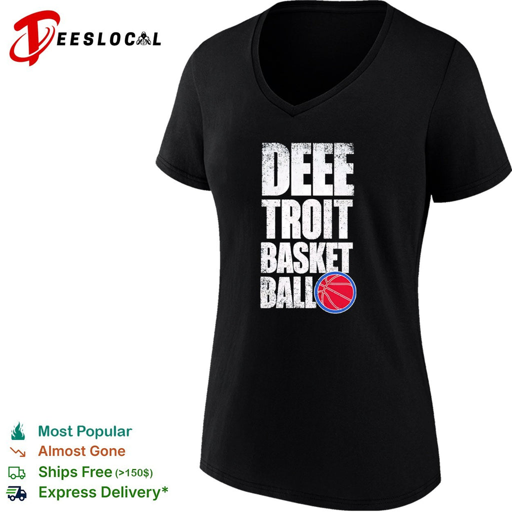 Distressed Deee-Troit Basketball Logo Detroit Pistons shirt