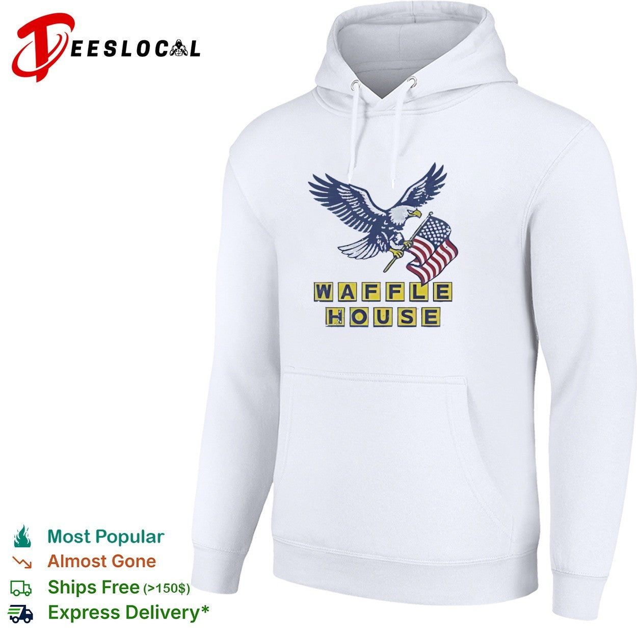 Distressed Waffle House Eagle with American Flag shirt