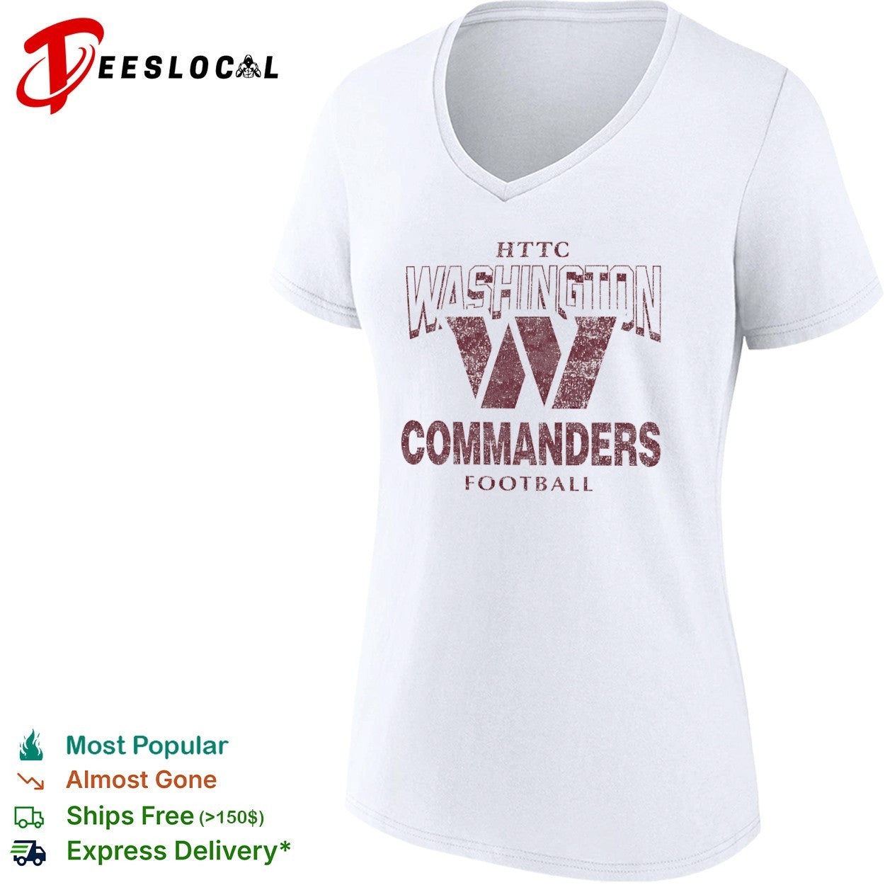 Distressed Washington Commanders HTTC Football Logo shirt