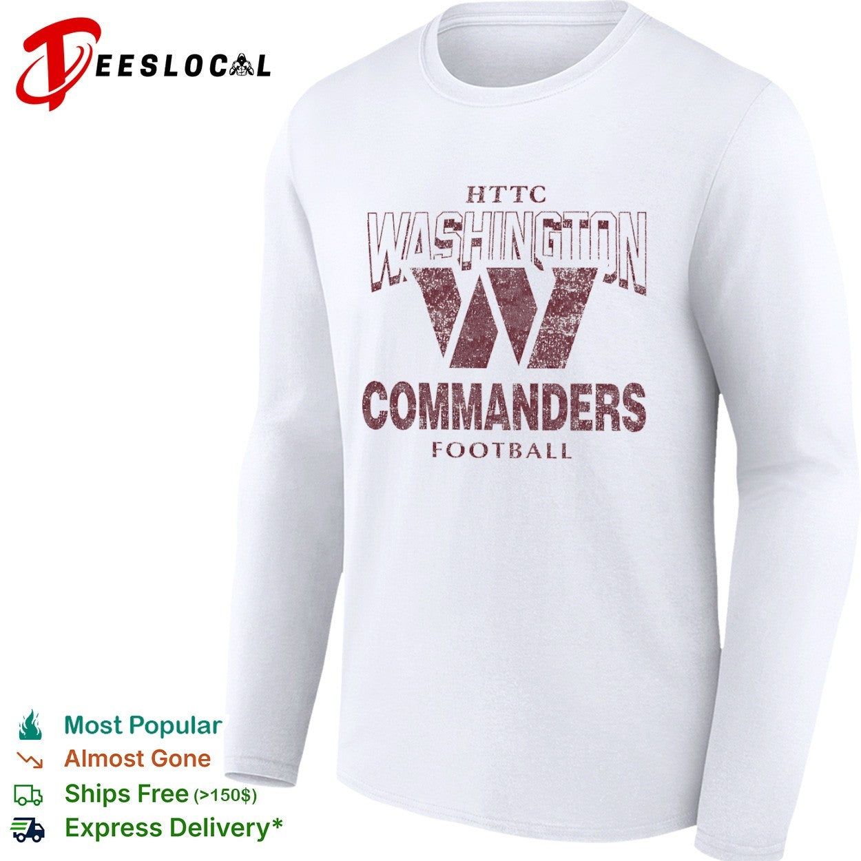 Distressed Washington Commanders HTTC Football Logo shirt