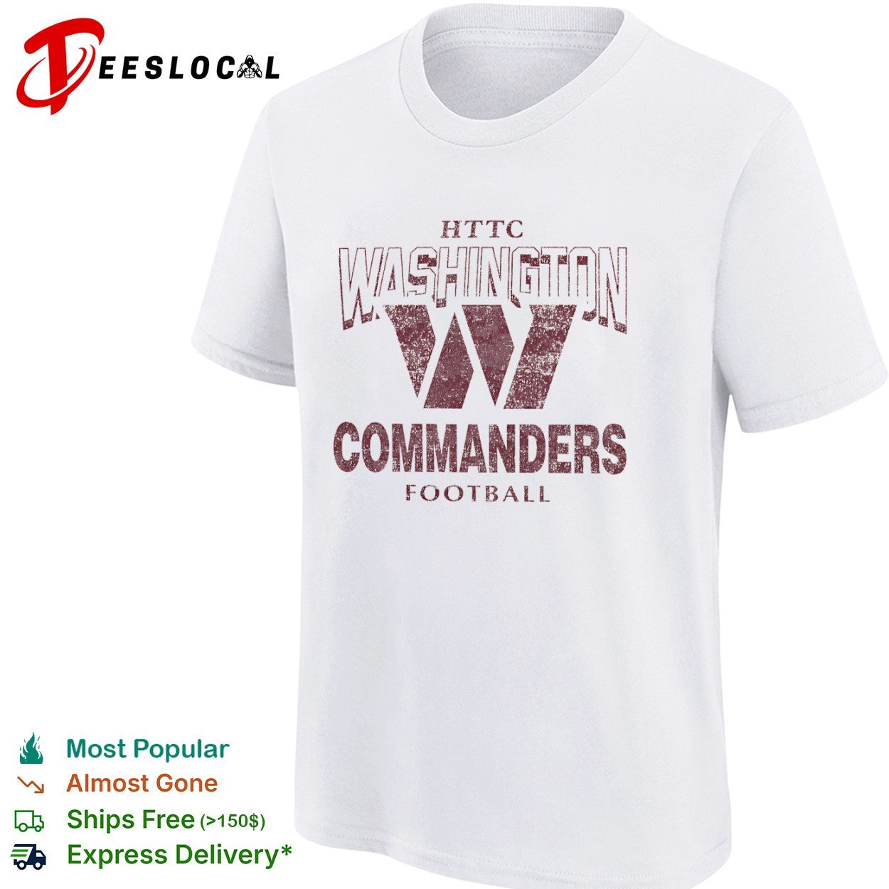 Distressed Washington Commanders HTTC Football Logo shirt