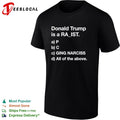 Donald Trump political satire fill in the blank quiz multiple choice joke shirt