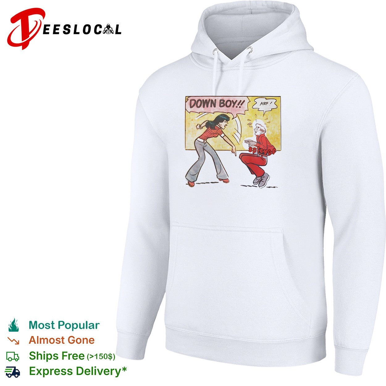 Down Boy Arf Comic Style retro cartoon shirt