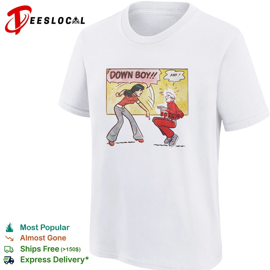 Down Boy Arf Comic Style retro cartoon shirt