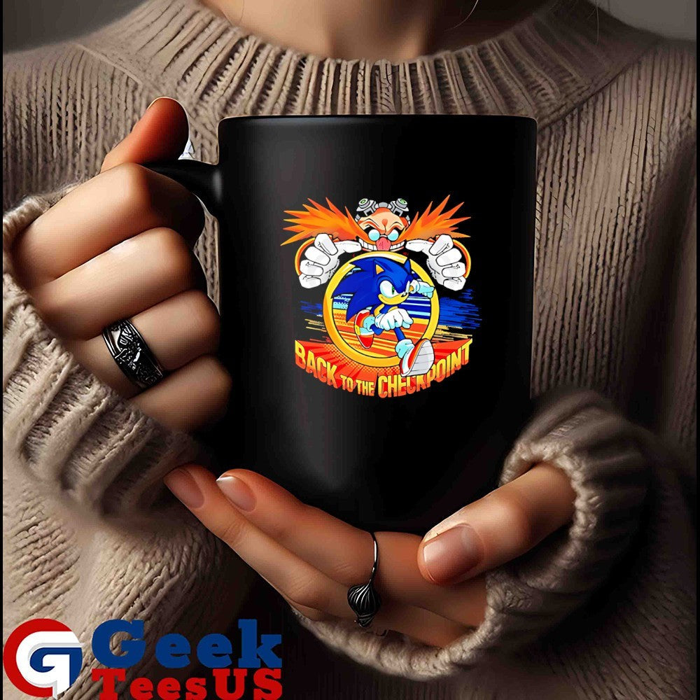 Dr Eggman back to the checkpoint cartoon shirt