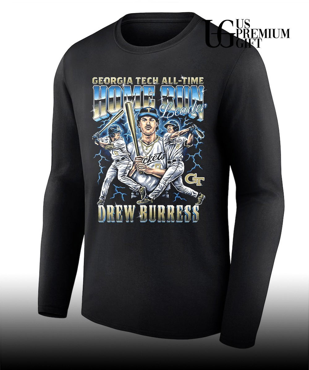 Drew Burress All-Time Home Run Leader Georgia Tech Yellow Jackets baseball 2026 graphic shirt