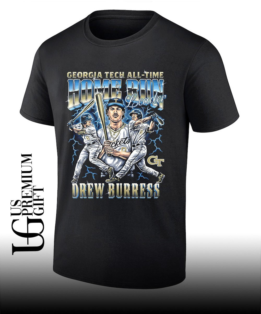 Drew Burress All-Time Home Run Leader Georgia Tech Yellow Jackets baseball 2026 graphic shirt