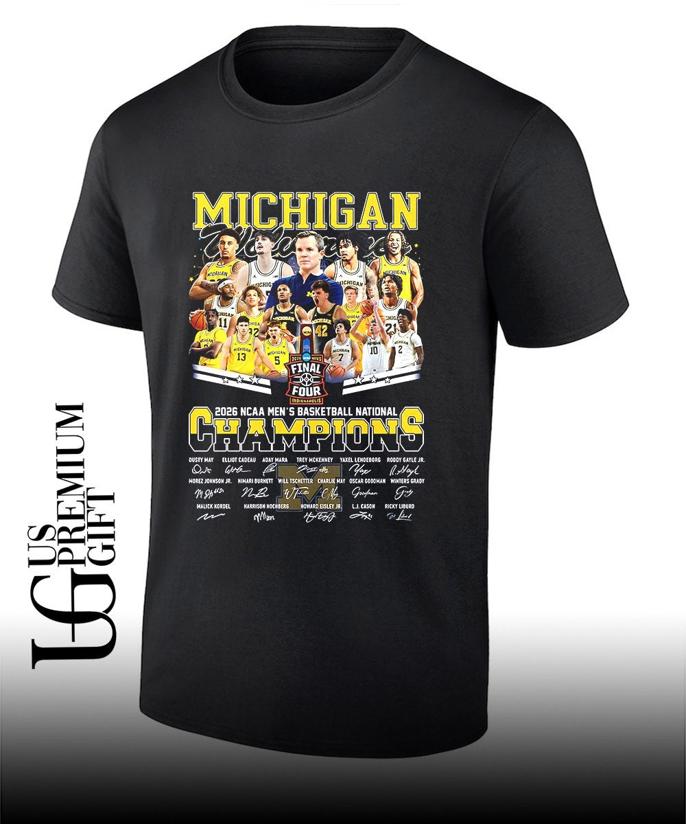 Dusty May Coach and Michigan Wolverines 2026 NCAA Men’s Basketball National Champions signature shirt