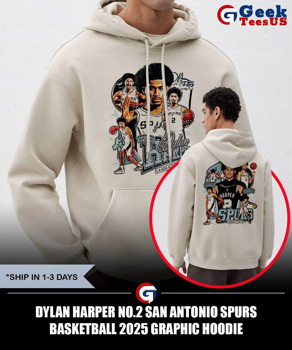 Dylan Harper No.2 San Antonio Spurs basketball 2025 graphic T-shirt
