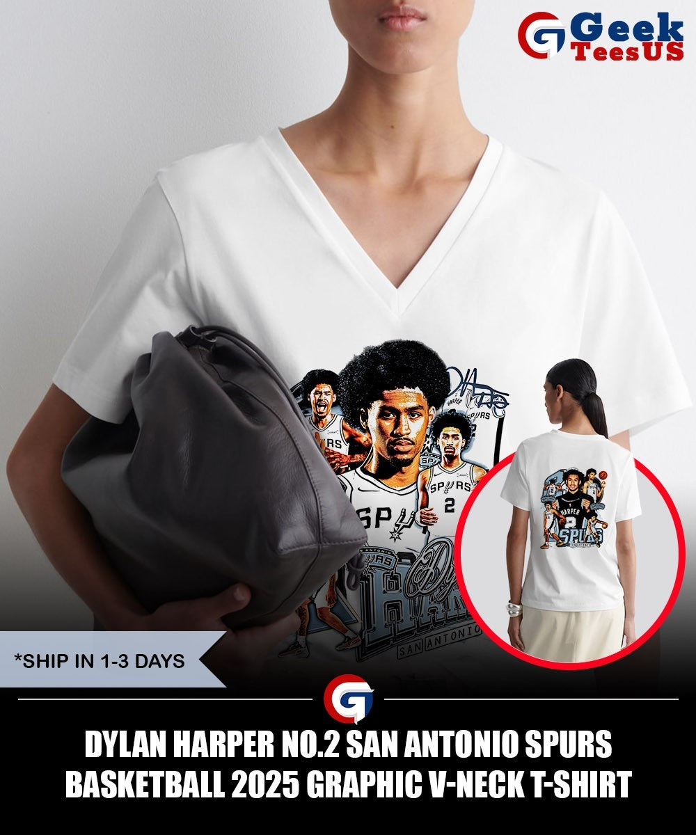 Dylan Harper No.2 San Antonio Spurs basketball 2025 graphic T-shirt