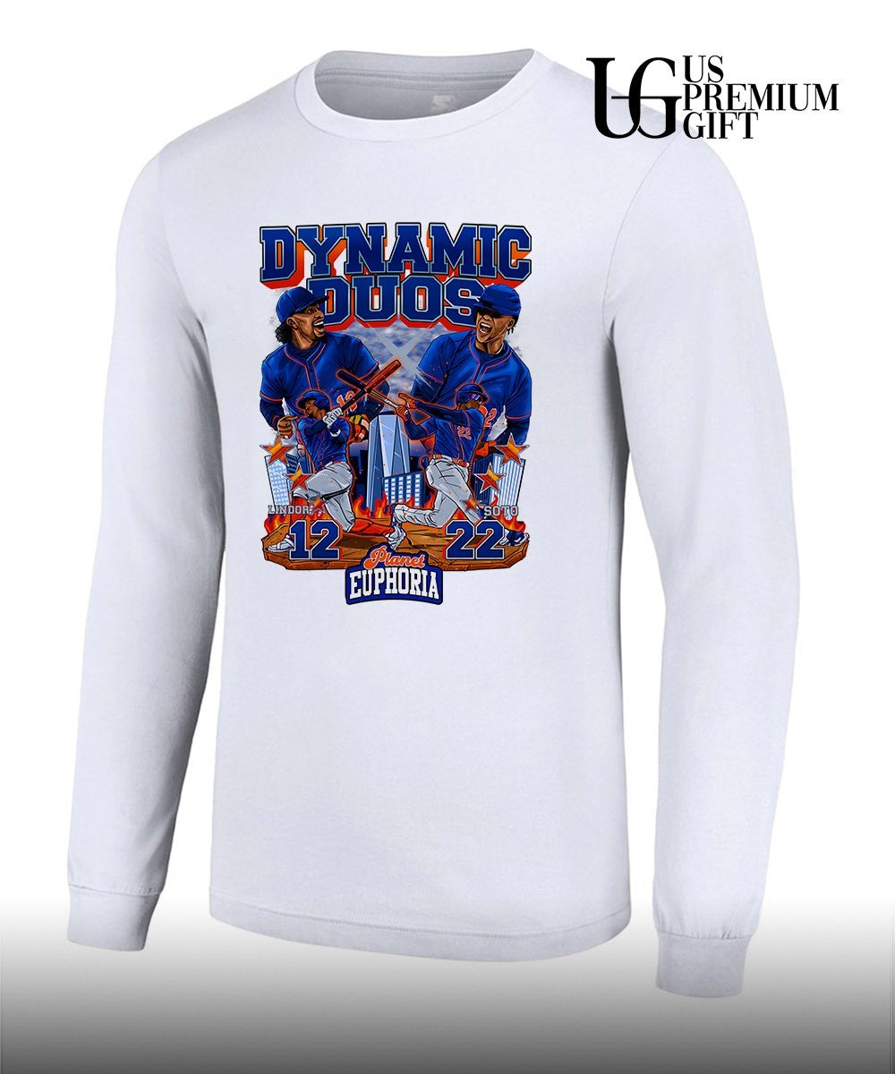 Dynamic Duos Francisco Lindor and Juan Soto New York Mets baseball Planet Euphoria graphic shirt
