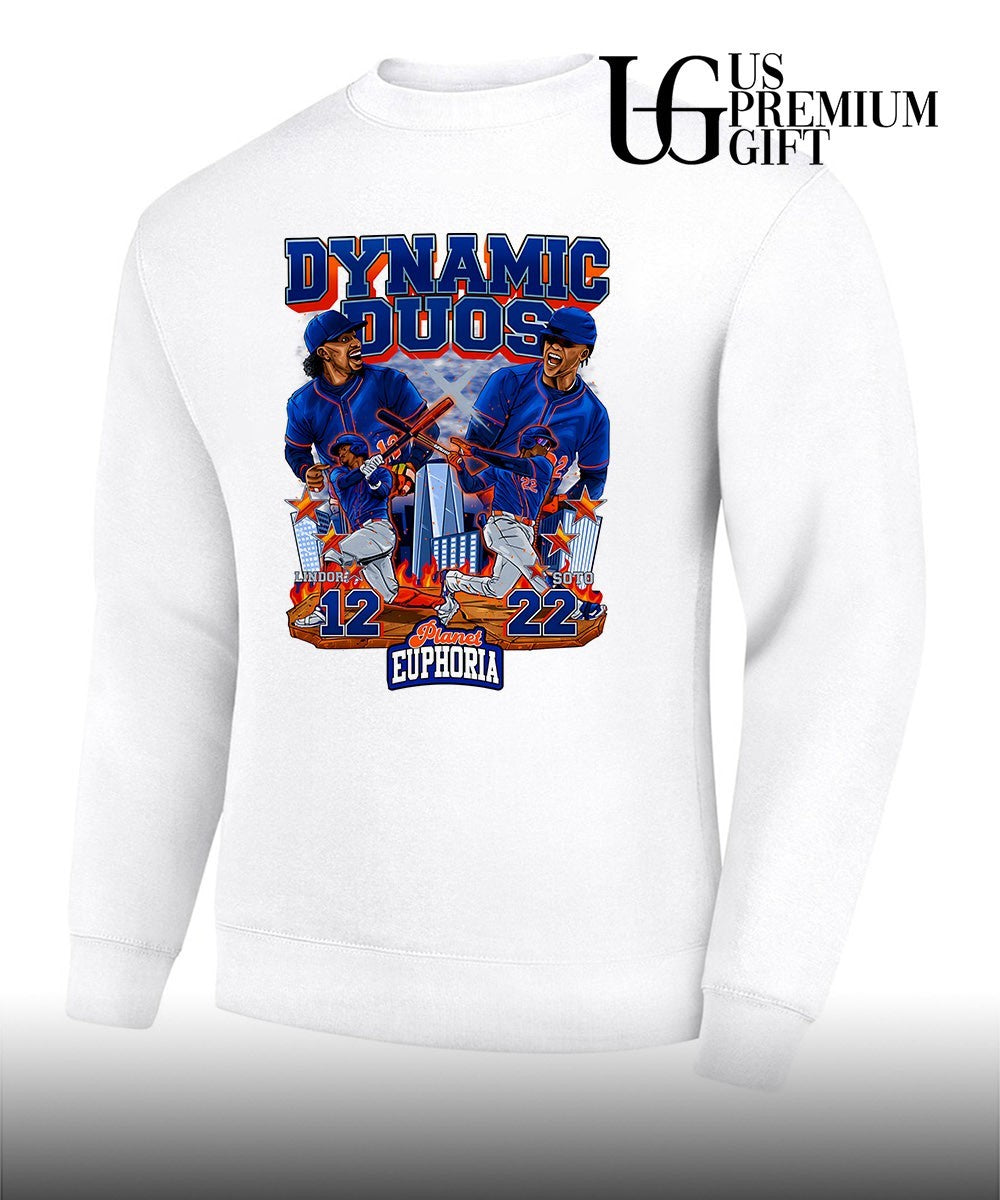 Dynamic Duos Francisco Lindor and Juan Soto New York Mets baseball Planet Euphoria graphic shirt
