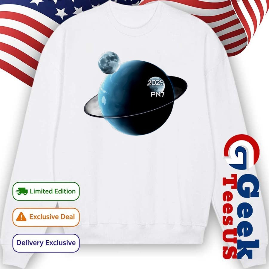 Earth with two Moons 2025 PN7 Asteroid shirt
