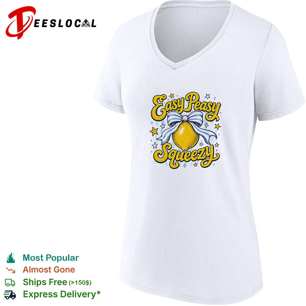 Easy peasy squeezy lemon wrapped in bow with sparkling stars lettering shirt