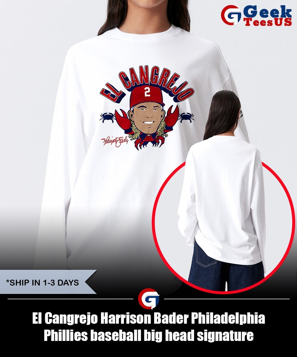 El Cangrejo Harrison Bader Philadelphia Phillies baseball big head signature shirt
