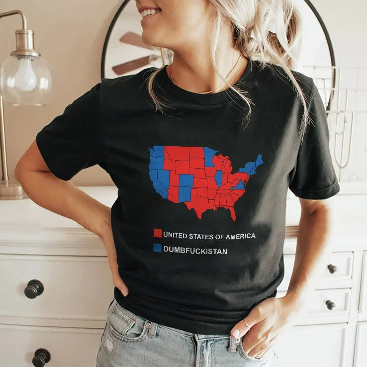 Election Map United States Of America Dumbfuckistan T Shirt