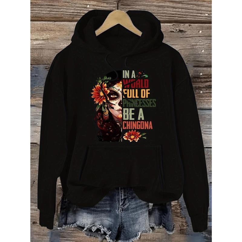 Elegant Floral Print Hooded Sweatshirt with Drawstrings Perfect for Casual Comfort in Seasonal Transitions