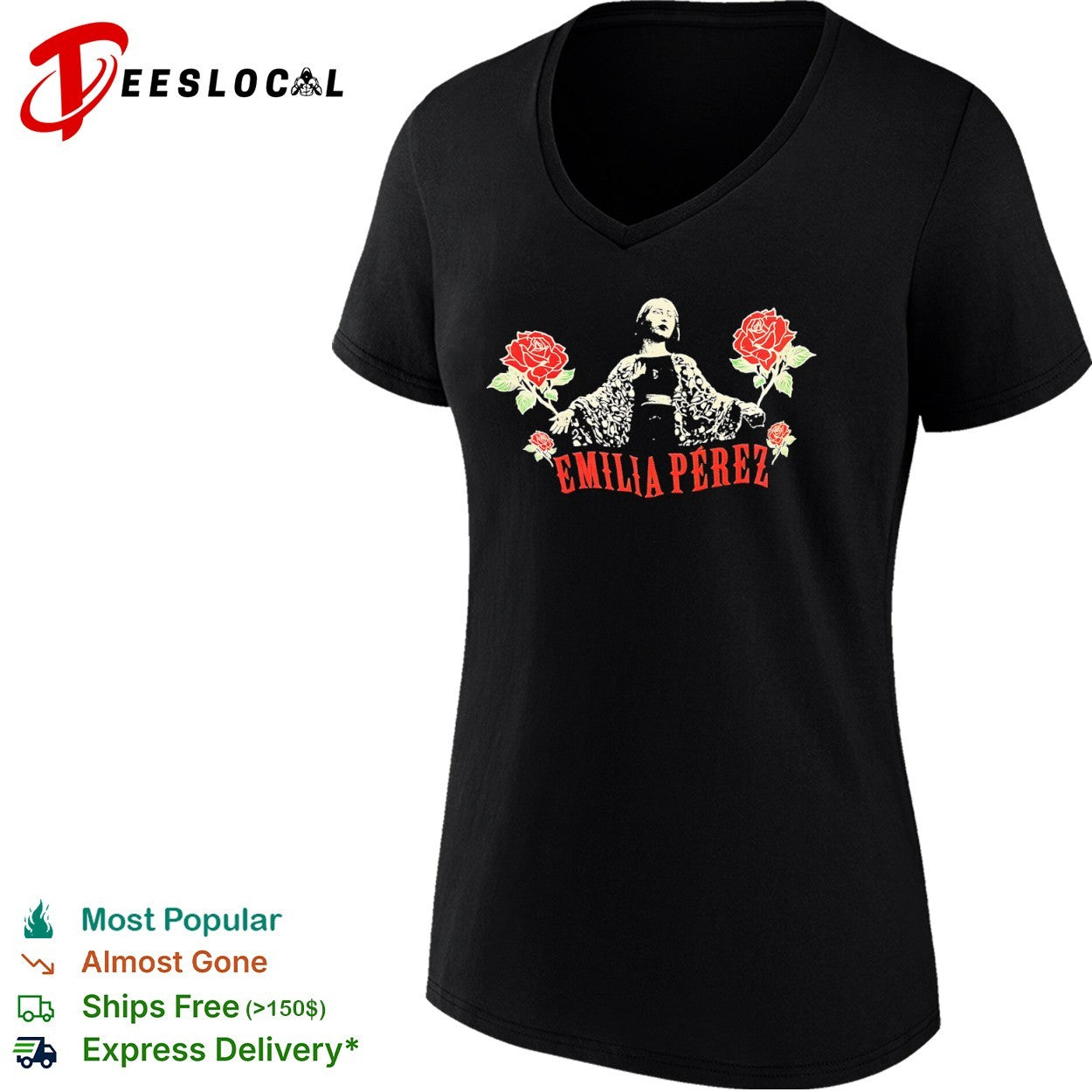 Emilia Perez Movie Logo Rose Floral Shirt