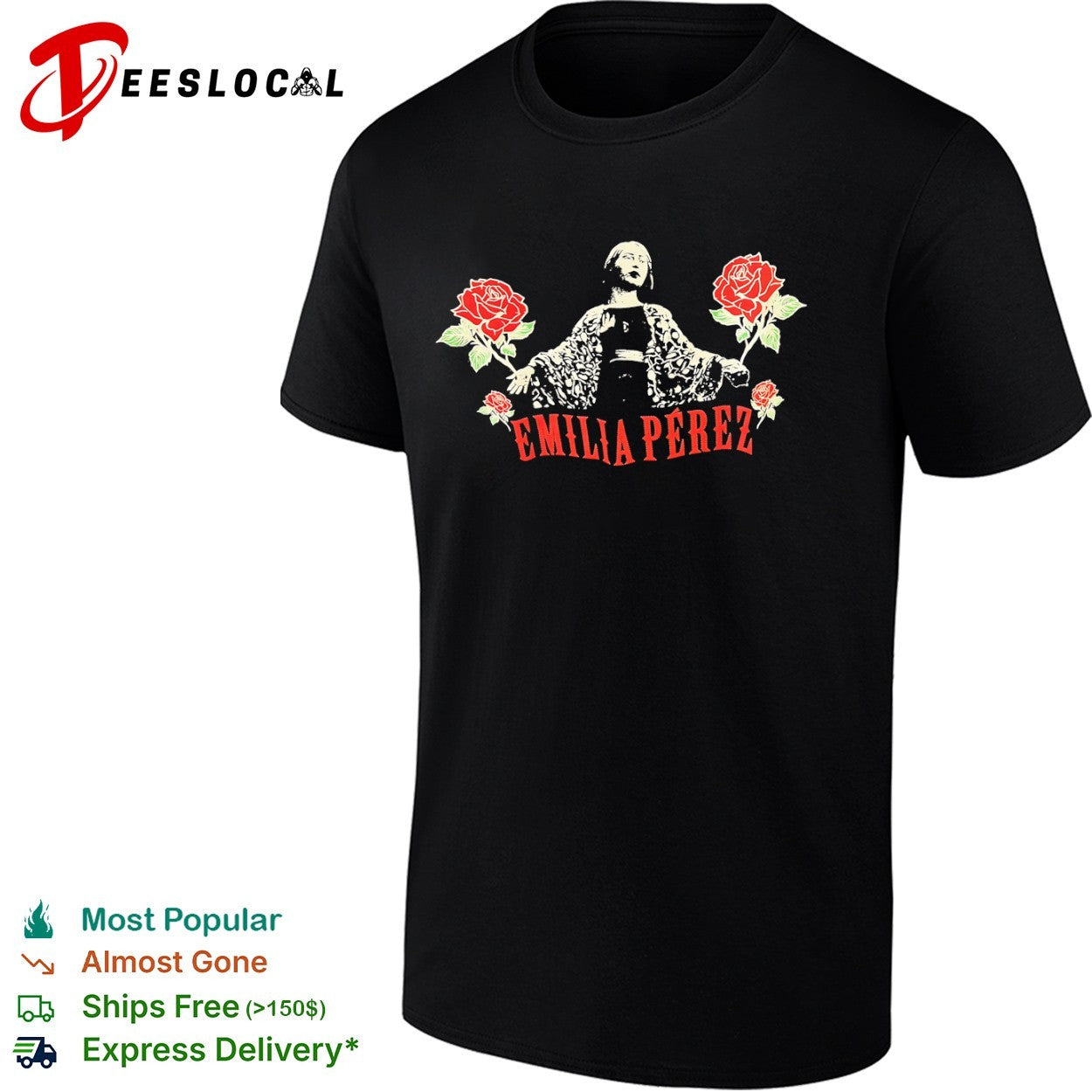 Emilia Perez Movie Logo Rose Floral Shirt