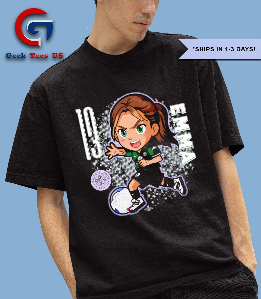 Emma Sears Racing Louisville FC NWSL chibi graphic shirt
