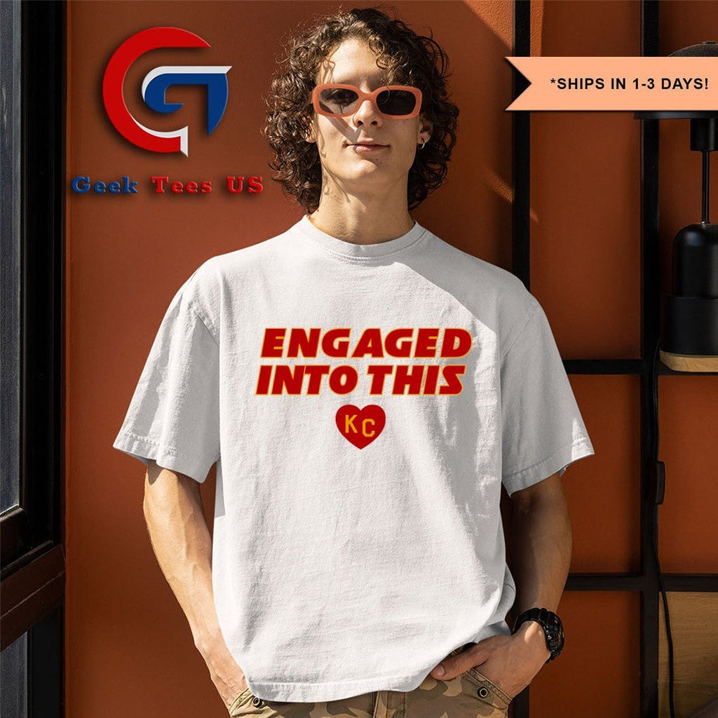 Engaged into this Raglan Travis Kelce Kansas City Chiefs shirt
