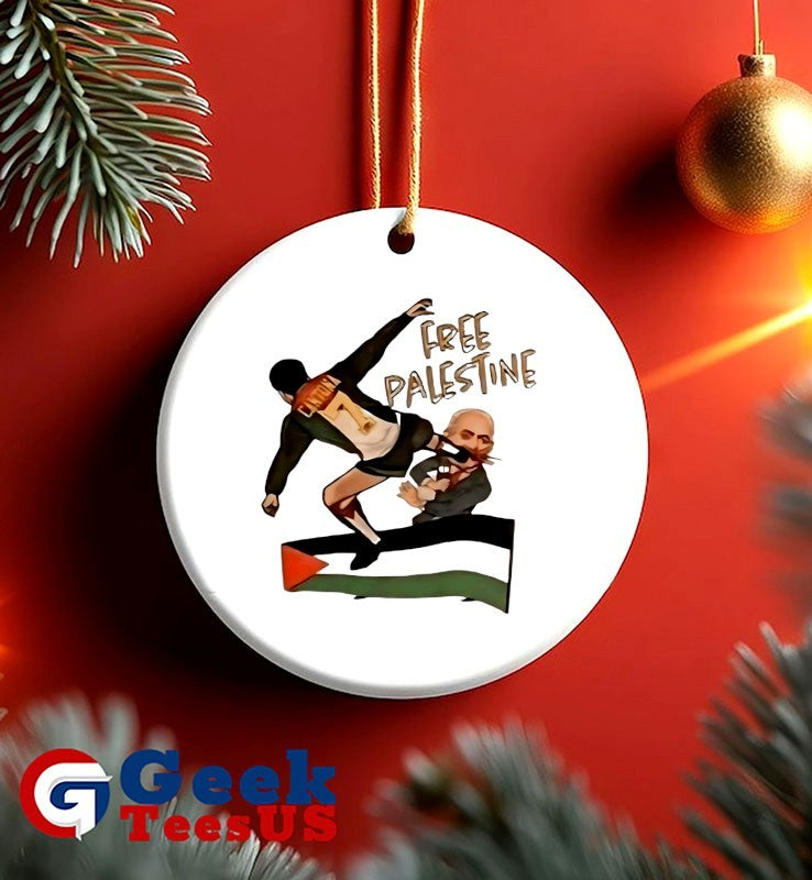 Eric Cantona Free Palestine kung-fu kick to Israeli PM Netanyahu shirt