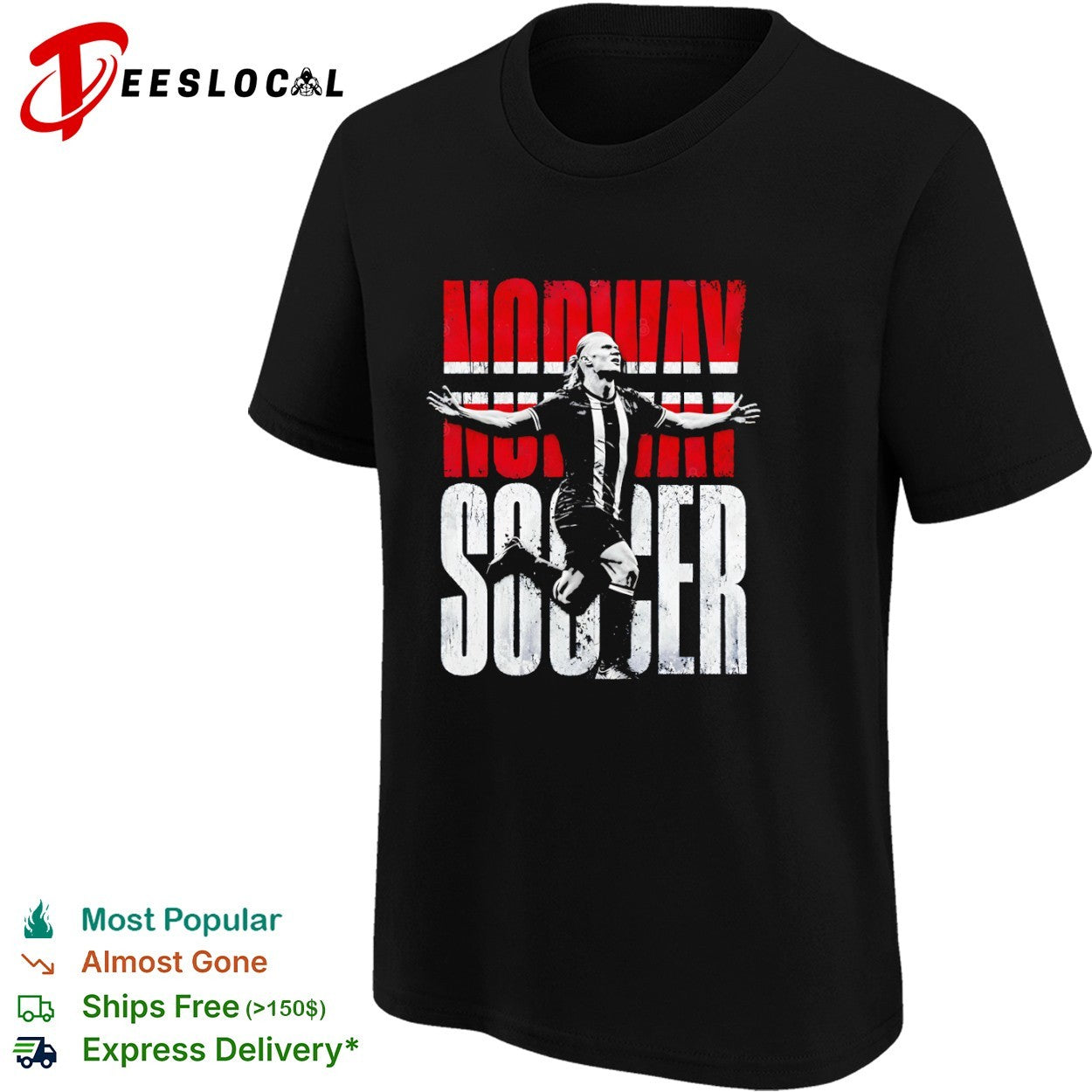 Erling Haaland Norway Soccer Distressed Poster shirt