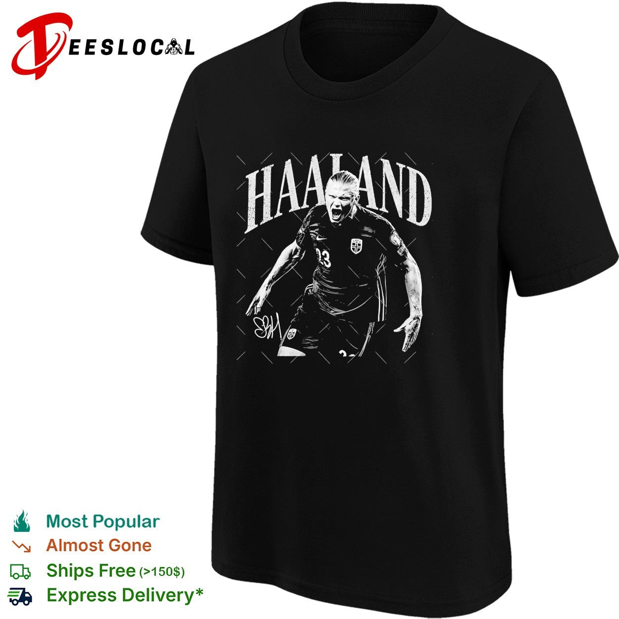 Erling Haaland Norway football signature shirt