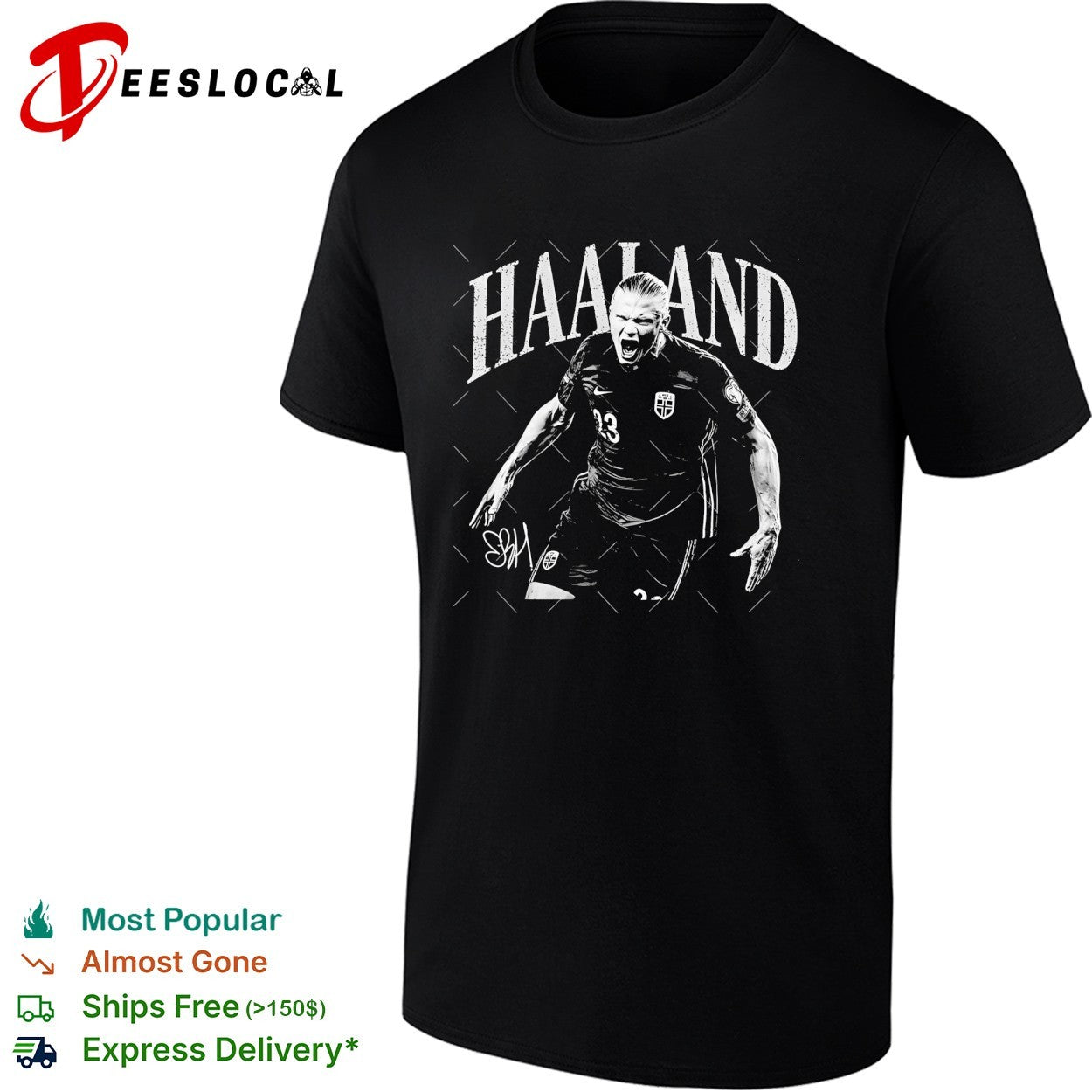 Erling Haaland Norway football signature shirt