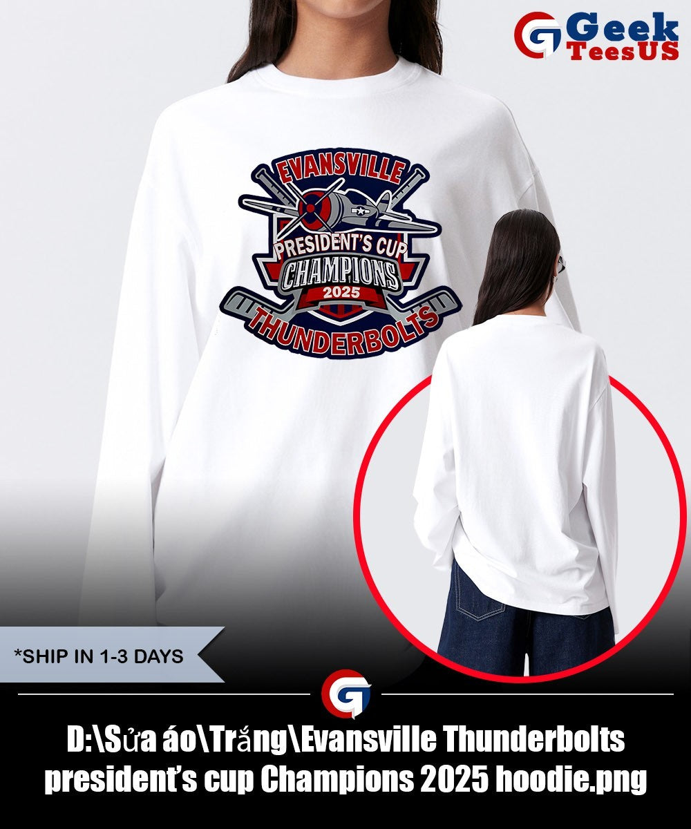 Evansville Thunderbolts president’s cup Champions 2025 shirt