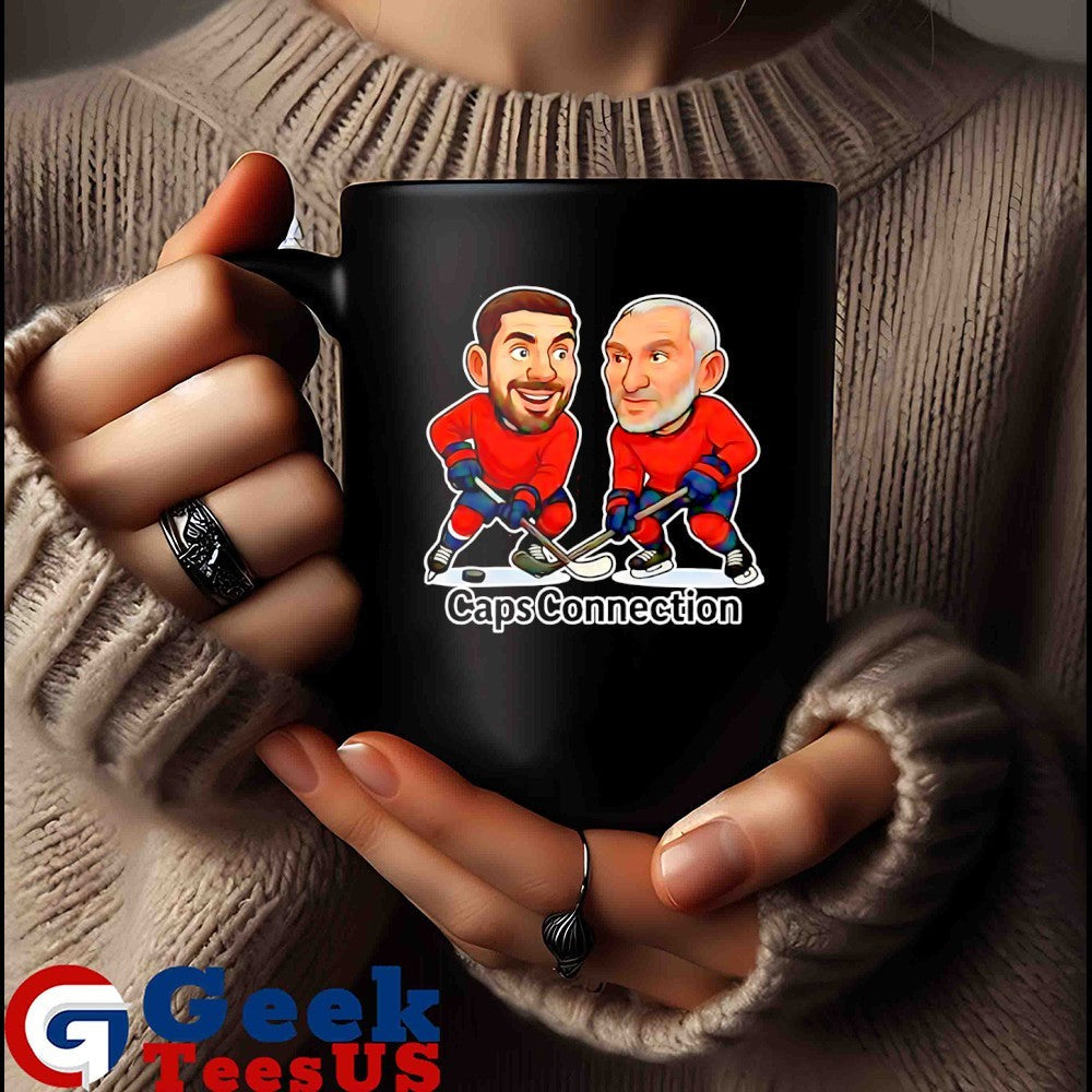 Evgeny Kuznetsov and Alex Ovechkin Caps Connection Hockey caricatures shirt