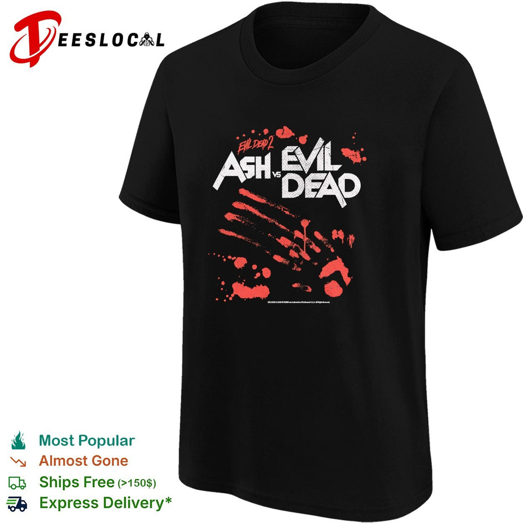 Evil Dead 2 Ash vs Evil Dead bloody handprint shirt