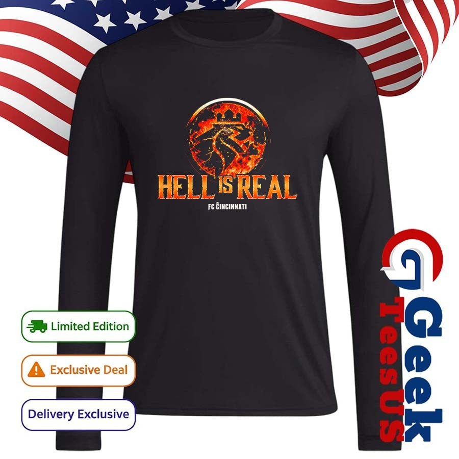 FC Cincinnati Hell is Real Kombat Orange Flame shirt