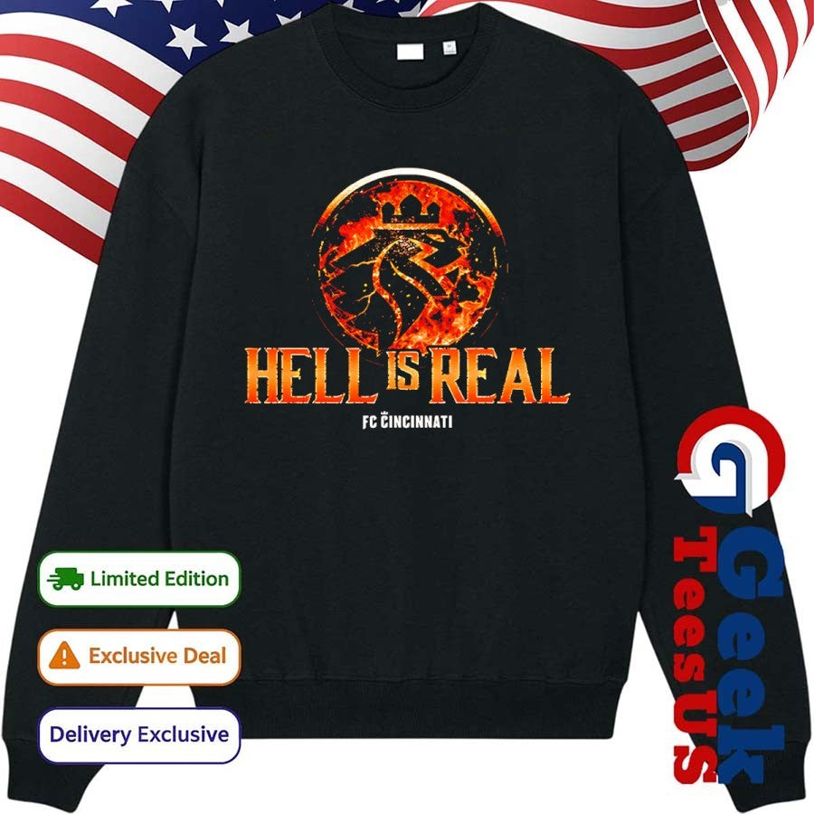 FC Cincinnati Hell is Real Kombat Orange Flame shirt