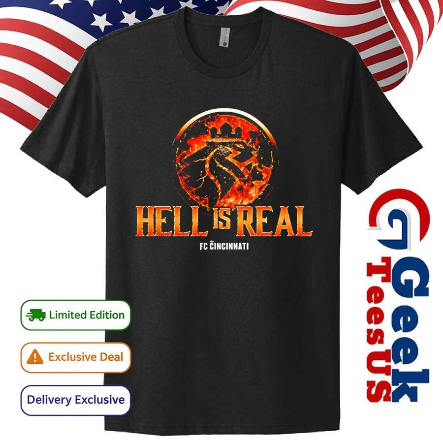 FC Cincinnati Hell is Real Kombat Orange Flame shirt
