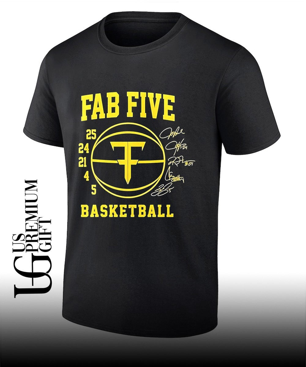 Fab Five Michigan Wolverines men’s basketball signature shirt
