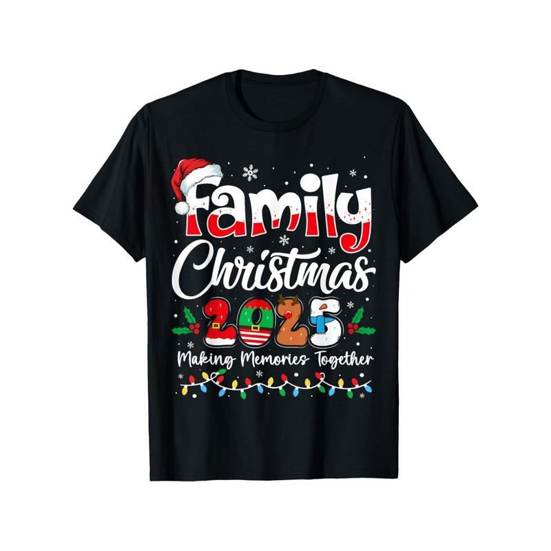 Family Christmas 2025 Matching Outfit Xmas Squad Santa T-Shirt, Seasonal Celebration Wear, Festive Group Apparel, Casual Holiday Wear, Short Sleeve Top, Durable Print Design, Washable Fabric, Festive Graphic Tee, Holiday Squad Shirt