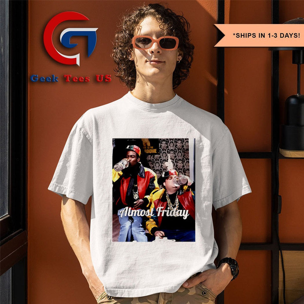 Farley and Rock Almost Friday retro photo shirt