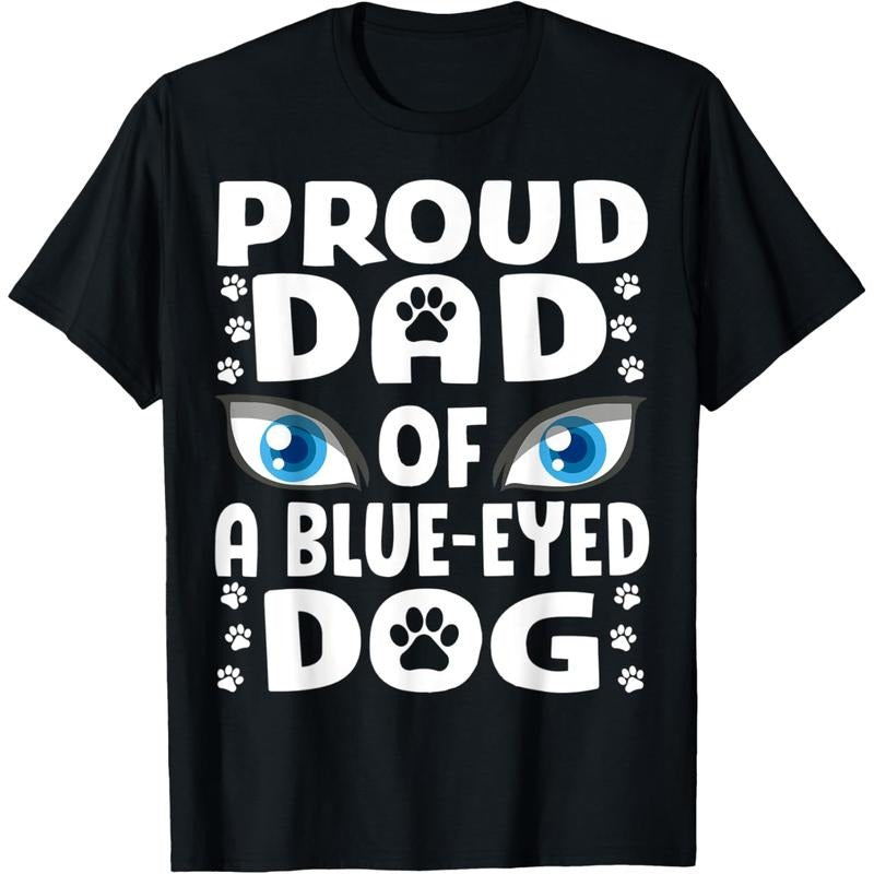 [Father's Day Gift] Blue Eyed Dog Dad Siberian Husky Papa Cute Dog Eyes T-Shirt Graphic Graphic Tees Hoodie Sweatshirt
