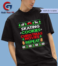 Figure Skater Gift Skating cookies Christmas movies repeat ugly Xmas shirt